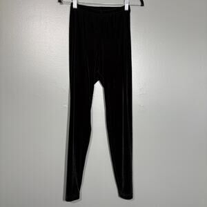 American Apparel Vintage Y2K Black Velour Leggings - Women's Medium - High Rise
